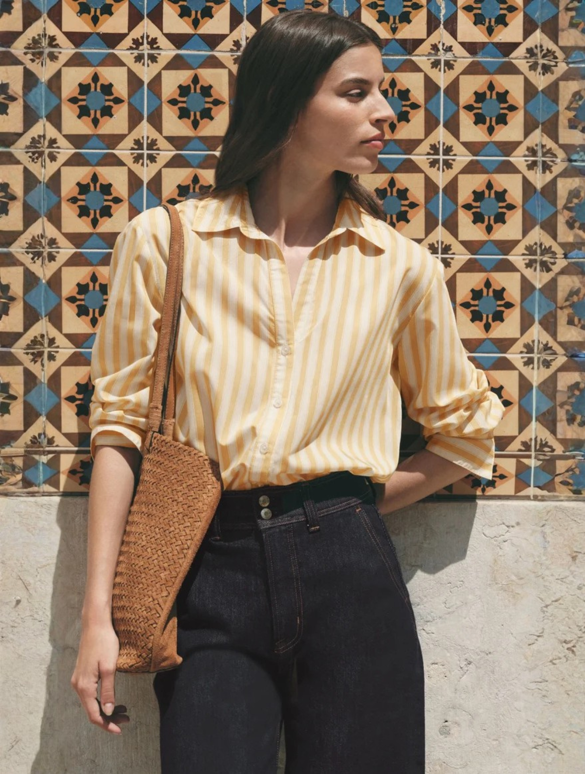 Golden Haven Striped Button Down