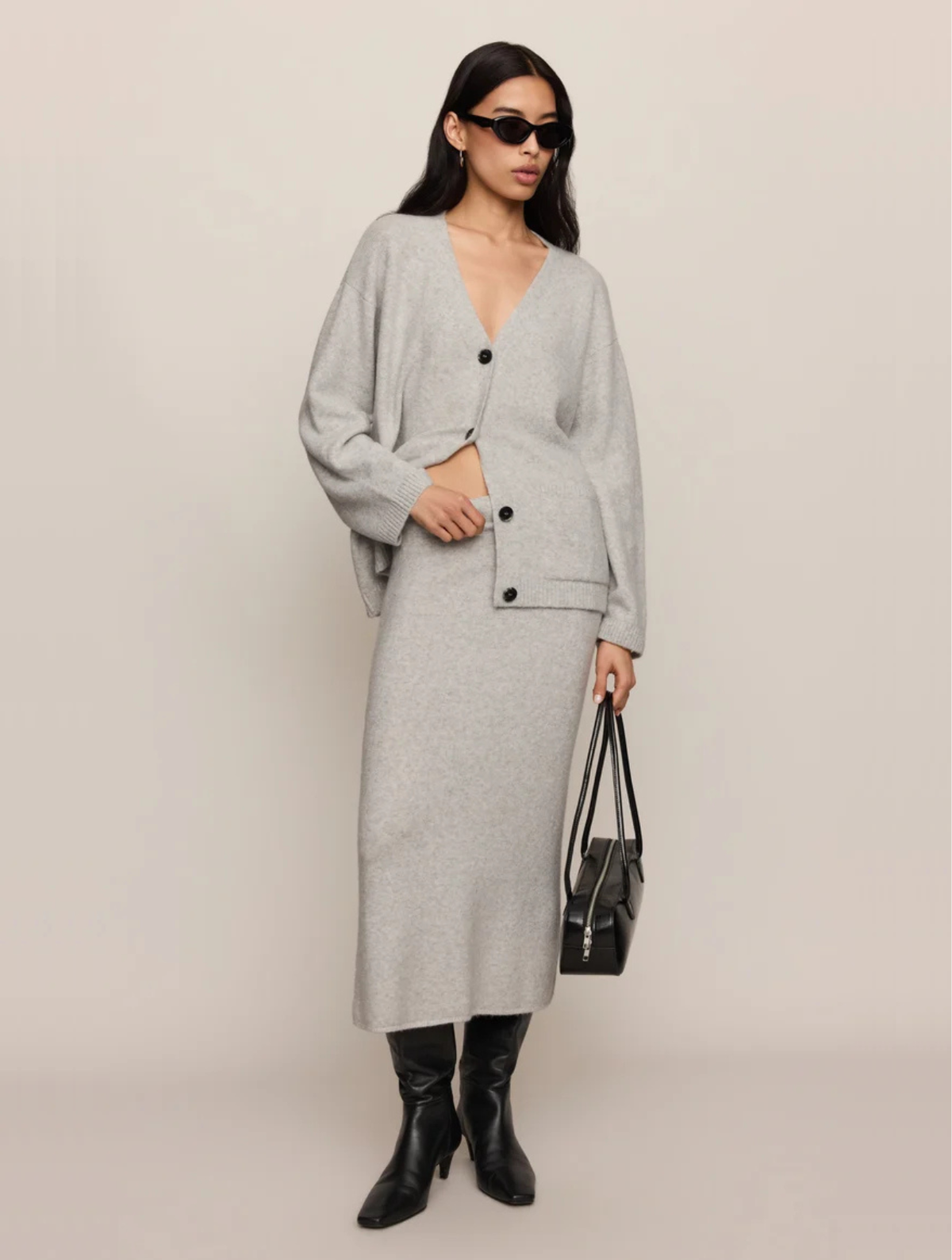Cozy Moment Sweater Midi Skirt