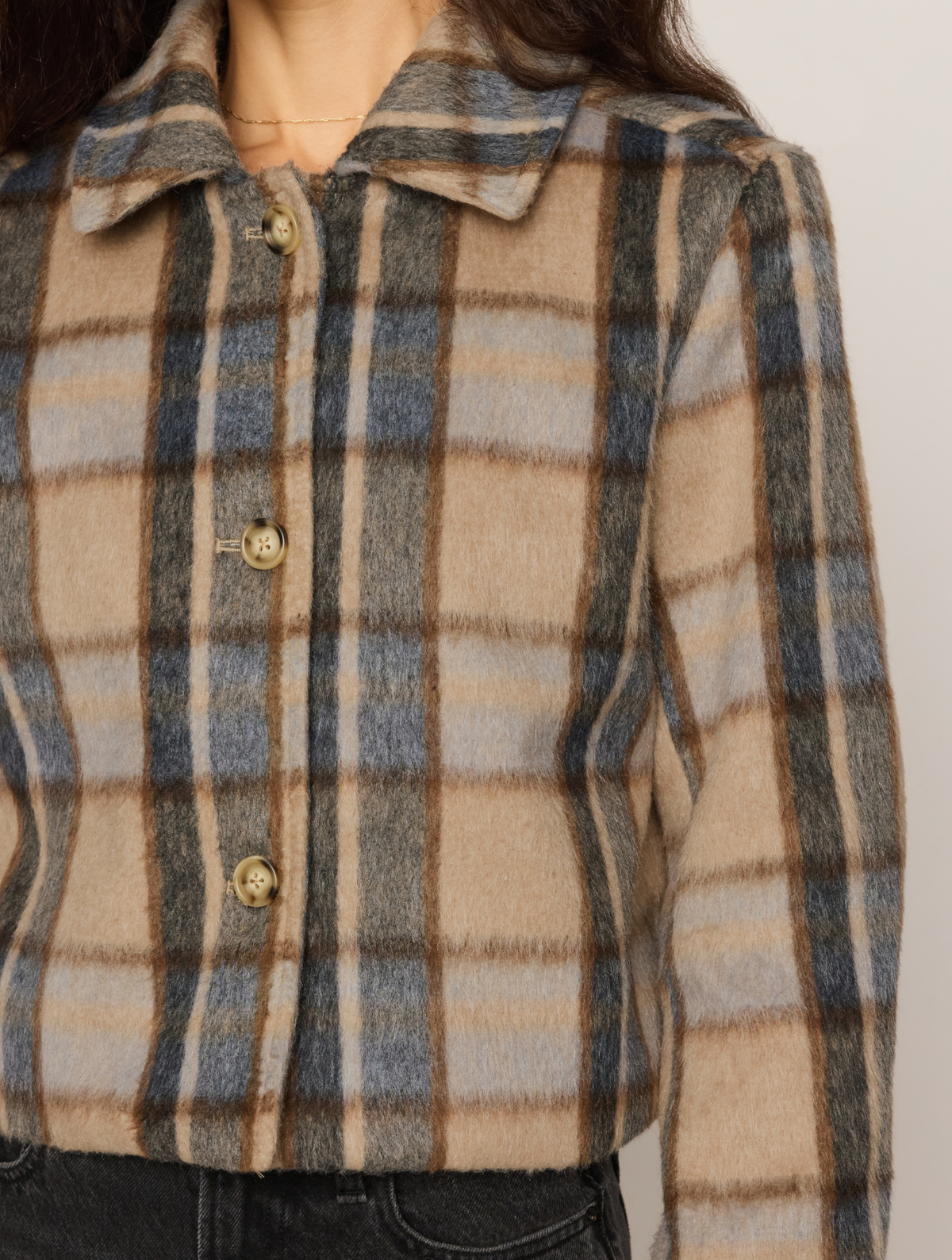 Petra Plaid Shrunken Jacket