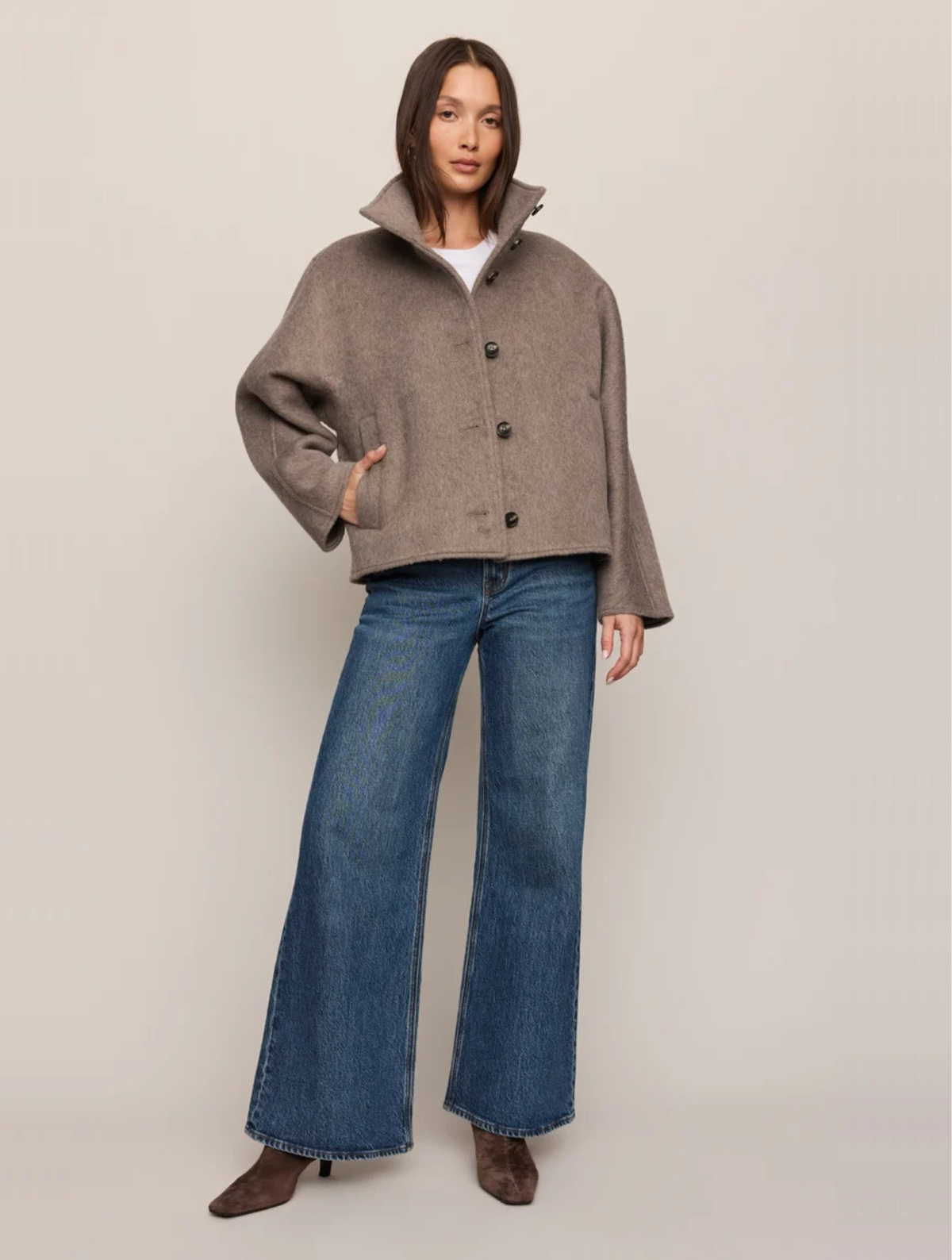 Mynka Funnel Neck Coat