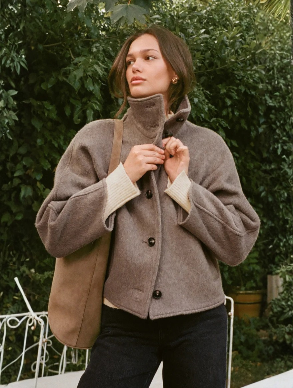 Mynka Funnel Neck Coat