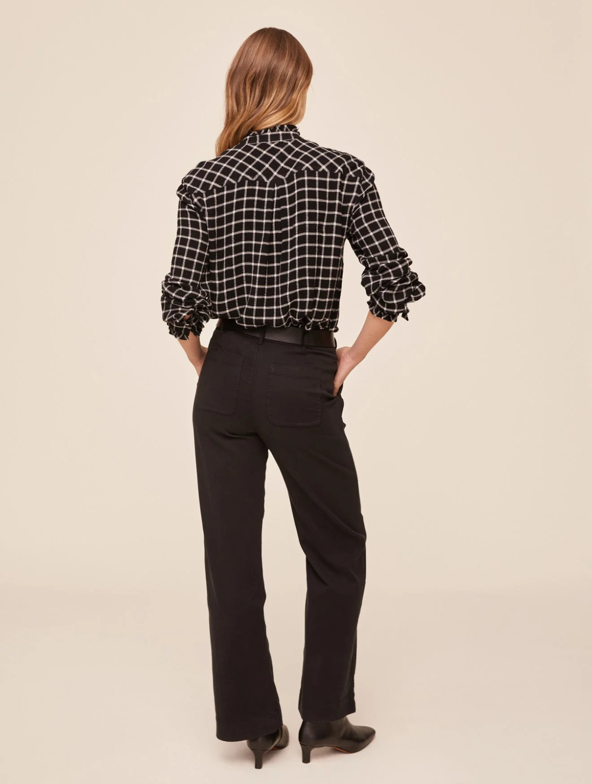 Button Down Shirt with Ruffle Edges
