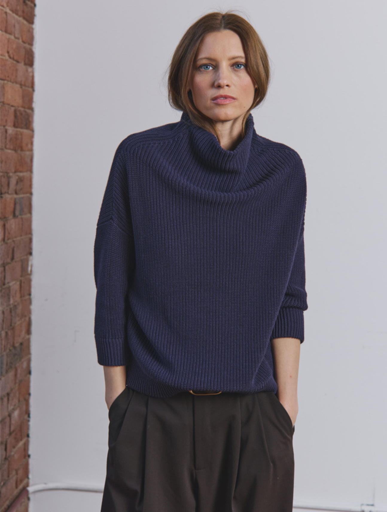 Half Stitch Funnel Neck